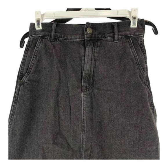 Madewell Womens Black Denim Midi Skirt Size 24 - Picture 2 of 9